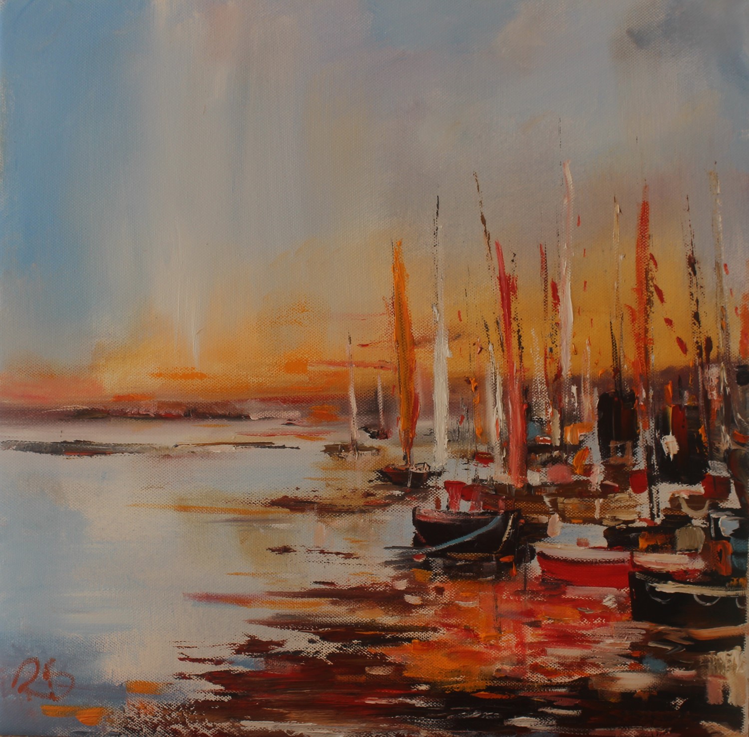 'A Little Guddle of boats' by artist Rosanne Barr